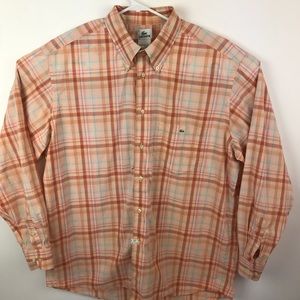 Mens Lacoste Size 45 Long Sleeve Button Down